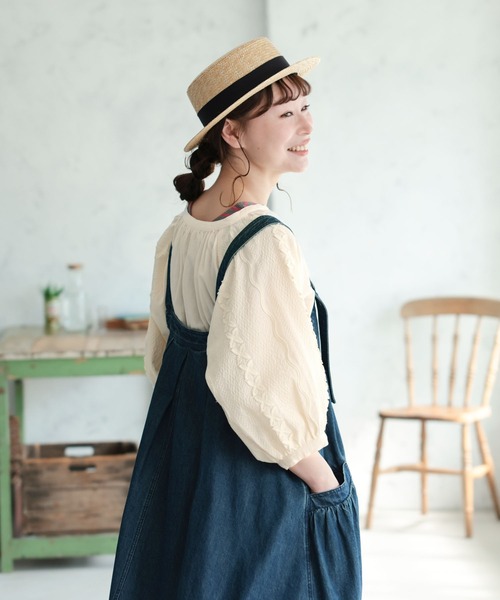 soulberry(ソウルベリー)の「クチナシの刺繍ブラウス(シャツ/ブラウス・レディース・キナリ・5L/4L/3L/LL/L/M)」の4枚目の写真
