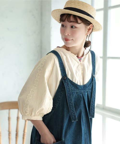 soulberry(ソウルベリー)の「クチナシの刺繍ブラウス(シャツ/ブラウス・レディース・キナリ・5L/4L/3L/LL/L/M)」の16枚目の写真