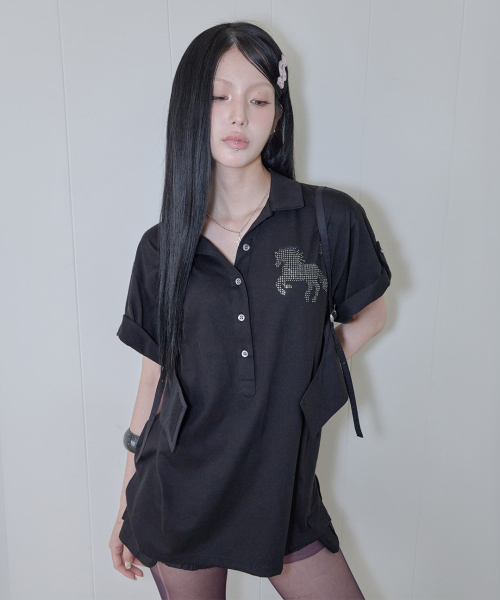 41PRAY（サイルプレイ）の「Corset Layered Sleeveless Top / Black（Tシャツ/カットソー・レディース・ブラック・OS）」の7枚目の写真