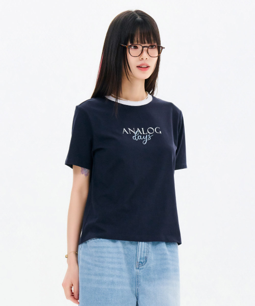 CHASECULT（チェイスカルト）の「レディース ネック配色グラフィックTシャツ-FBRG5867D04（Tシャツ/カットソー・レディース・ネイビー・85/90）」の3枚目の写真