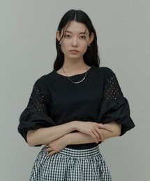 Volume Lace Sleeve Cut Tops / ボリュームレーススリーブカットトップス
