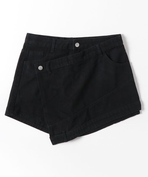 Dream garden(ドリームガーデン)の「ラップスカート風でデニムショートパンツ(デニムパンツ・レディース・ブラック・L/XL/4XL/5XL/3XL/M/S/2XL)」の14枚目の写真