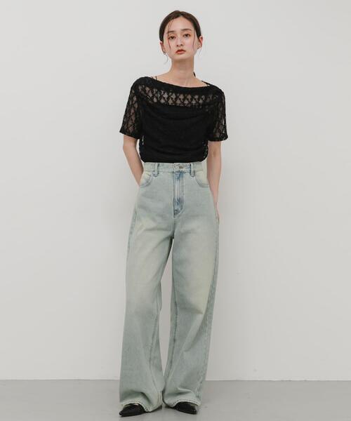 SENSE OF PLACE by URBAN RESEARCH(センスオブプレイスバイアーバンリサーチ)の「レースドレープトップ(Tシャツ/カットソー・レディース・ブラック/オフホワイト/ベージュ・ONE)」の11枚目の写真