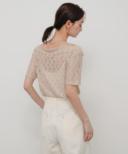 SENSE OF PLACE by URBAN RESEARCH(センスオブプレイスバイアーバンリサーチ)の「レースドレープトップ(Tシャツ/カットソー・レディース・ブラック/オフホワイト/ベージュ・ONE)」の17枚目の写真