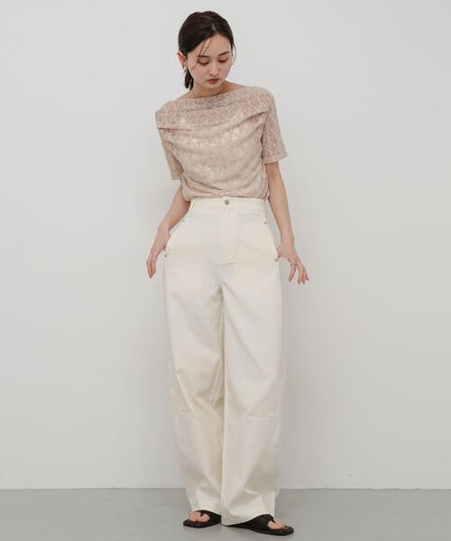 SENSE OF PLACE by URBAN RESEARCH(センスオブプレイスバイアーバンリサーチ)の「レースドレープトップ(Tシャツ/カットソー・レディース・ブラック/オフホワイト/ベージュ・ONE)」の18枚目の写真