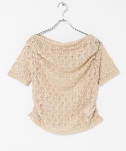 SENSE OF PLACE by URBAN RESEARCH(センスオブプレイスバイアーバンリサーチ)の「レースドレープトップ(Tシャツ/カットソー・レディース・ブラック/オフホワイト/ベージュ・ONE)」の19枚目の写真