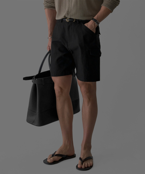 BOWLOW PRODUCT（バウロープロダクト）の「コットンカーゴハーフパンツ[ブラック]（その他パンツ・メンズ・その他・MEDIUM/LARGE/X-LARGE）」の3枚目の写真