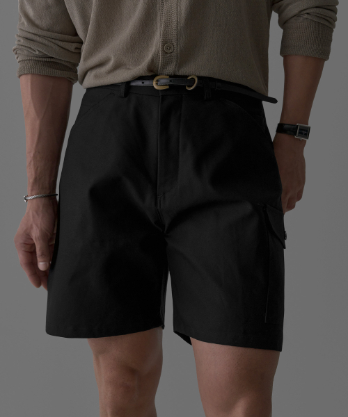 BOWLOW PRODUCT（バウロープロダクト）の「コットンカーゴハーフパンツ[ブラック]（その他パンツ・メンズ・その他・MEDIUM/LARGE/X-LARGE）」の6枚目の写真