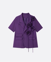 U:UME（ユーム）の「Flower Applique Short Sleeve Jacket（テーラードジャケット）」