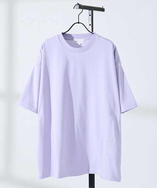 ABAHOUSE GRAY（アバハウスグレイ）の「ハンドステッチ 半袖Tシャツ（Tシャツ/カットソー・メンズ・ホワイト/ライトグレー/ブラック/イエロー/ラベンダー・48/46）」の4枚目の写真