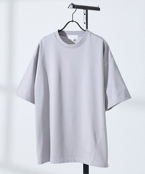 ABAHOUSE GRAY（アバハウスグレイ）の「ハンドステッチ 半袖Tシャツ（Tシャツ/カットソー・メンズ・ホワイト/ライトグレー/ブラック/イエロー/ラベンダー・48/46）」の3枚目の写真