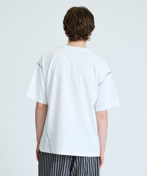ABAHOUSE GRAY（アバハウスグレイ）の「ハンドステッチ 半袖Tシャツ（Tシャツ/カットソー・メンズ・ホワイト/ライトグレー/ブラック/イエロー/ラベンダー・48/46）」の9枚目の写真