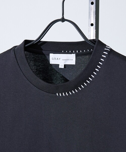 ABAHOUSE GRAY（アバハウスグレイ）の「ハンドステッチ 半袖Tシャツ（Tシャツ/カットソー・メンズ・ホワイト/ライトグレー/ブラック/イエロー/ラベンダー・48/46）」の19枚目の写真