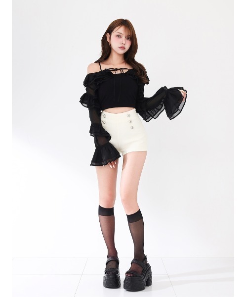 Darich(ダーリッチ)の「ツイードマリンショートパンツ(その他パンツ・レディース・ブラック/アイボリー/ピンク・S/M)」の15枚目の写真