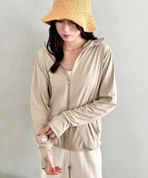 【UVカット】 指穴付き 着脱可能つば付きハイネック 軽量ラッシュガード
