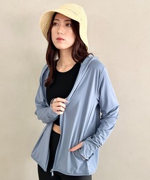 【UVカット】 指穴付き 着脱可能つば付きハイネック 軽量ラッシュガード