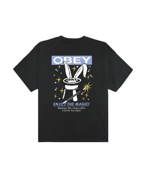 OBEY(オベイ)の「OBEY ENJOY THE MAGIC HEAVYWEIGHT T-SHIRT(オベイ エンジョイ ザ マジック ヘビーウェイトTシャツ)(Tシャツ/カットソー・メンズ・ホワイト系/ブラック系・X-LARGE/LARGE/MEDIUM)」の2枚目の写真