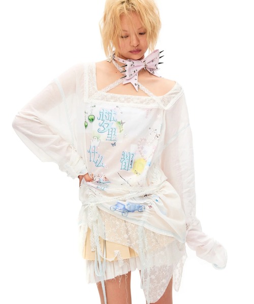 L.H.P(エルエイチピー)の「CFIERCE/フィアス/DREAMING DRAWSTRINGS LOOSE TOP(Tシャツ/カットソー・レディース・ホワイト・M)」の6枚目の写真