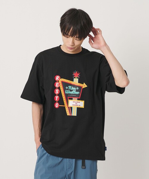 NICE WEATHER(ナイスウェザー)の「<NICE WEATHER>FRESNOプリント Tシャツ(Tシャツ/カットソー・メンズ・ホワイト/ブラック/ダークブラウン・XS/L/M/S)」の20枚目の写真
