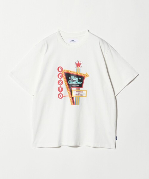NICE WEATHER(ナイスウェザー)の「<NICE WEATHER>FRESNOプリント Tシャツ(Tシャツ/カットソー・メンズ・ホワイト/ブラック/ダークブラウン・XS/L/M/S)」の5枚目の写真