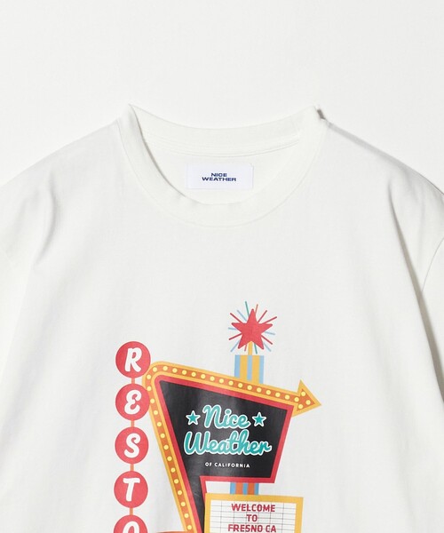 NICE WEATHER(ナイスウェザー)の「<NICE WEATHER>FRESNOプリント Tシャツ(Tシャツ/カットソー・メンズ・ホワイト/ブラック/ダークブラウン・XS/L/M/S)」の6枚目の写真