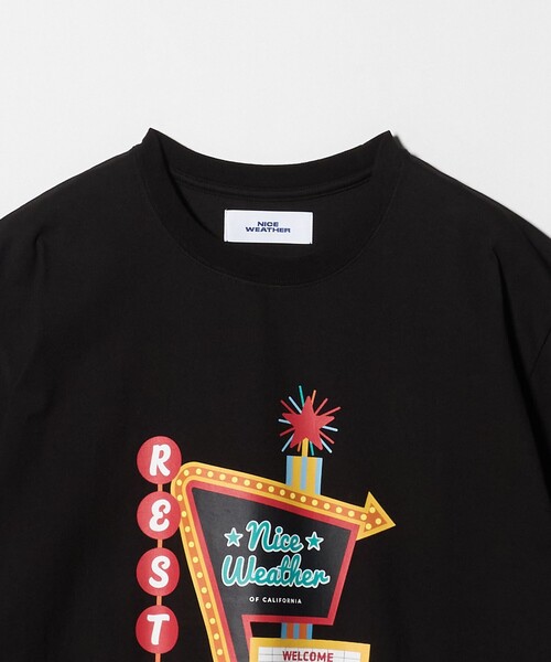 NICE WEATHER(ナイスウェザー)の「<NICE WEATHER>FRESNOプリント Tシャツ(Tシャツ/カットソー・メンズ・ホワイト/ブラック/ダークブラウン・XS/L/M/S)」の9枚目の写真