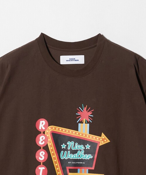 NICE WEATHER(ナイスウェザー)の「<NICE WEATHER>FRESNOプリント Tシャツ(Tシャツ/カットソー・メンズ・ホワイト/ブラック/ダークブラウン・XS/L/M/S)」の12枚目の写真