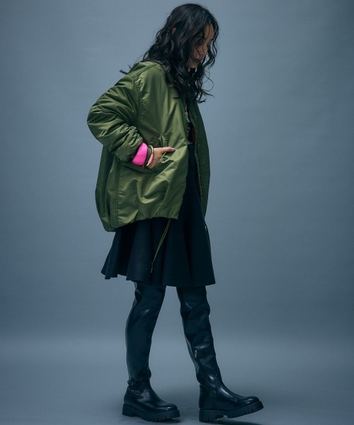 GEVS.(ジェイヴィス)の「パフィーMA1ブルゾン<大きいサイズ有>GEVS.(MA-1・レディース・カーキ/ワイン・M/L/LL/3L/4L/5L)」の9枚目の写真