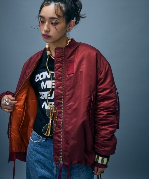GEVS.(ジェイヴィス)の「パフィーMA1ブルゾン<大きいサイズ有>GEVS.(MA-1・レディース・カーキ/ワイン・M/L/LL/3L/4L/5L)」の19枚目の写真