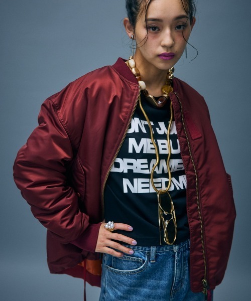 GEVS.(ジェイヴィス)の「パフィーMA1ブルゾン<大きいサイズ有>GEVS.(MA-1・レディース・カーキ/ワイン・M/L/LL/3L/4L/5L)」の20枚目の写真