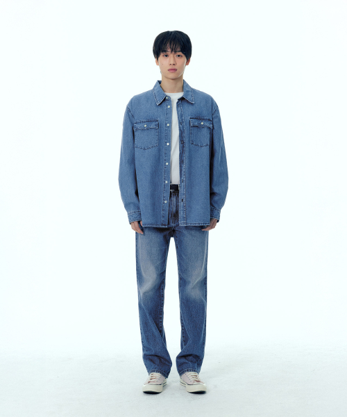PLAC(プラック)の「ミリタリーポケットデニムシャツミッドブルー(シャツ/ブラウス・メンズ・その他・MEDIUM/LARGE/X-LARGE)」の2枚目の写真