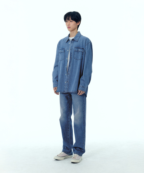 PLAC(プラック)の「ミリタリーポケットデニムシャツミッドブルー(シャツ/ブラウス・メンズ・その他・MEDIUM/LARGE/X-LARGE)」の3枚目の写真