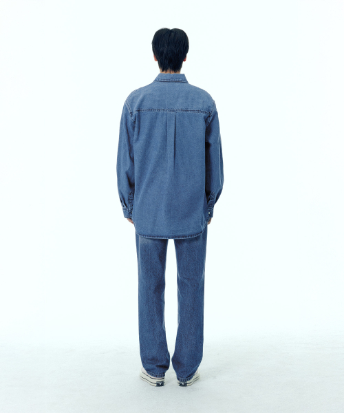 PLAC(プラック)の「ミリタリーポケットデニムシャツミッドブルー(シャツ/ブラウス・メンズ・その他・MEDIUM/LARGE/X-LARGE)」の4枚目の写真