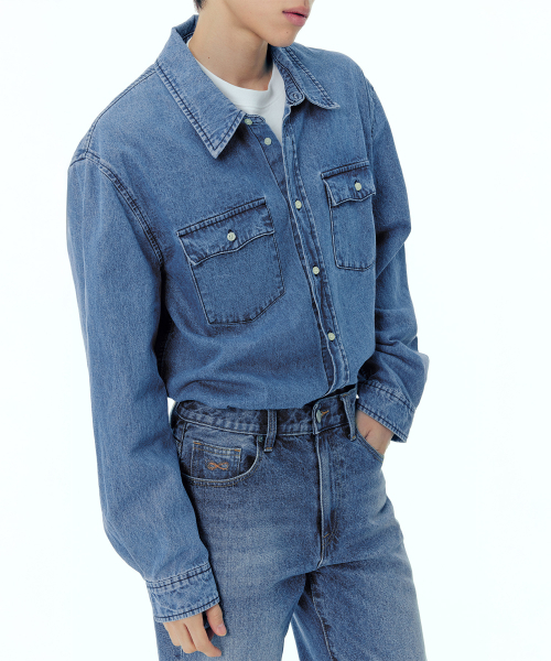 PLAC(プラック)の「ミリタリーポケットデニムシャツミッドブルー(シャツ/ブラウス・メンズ・その他・MEDIUM/LARGE/X-LARGE)」の6枚目の写真