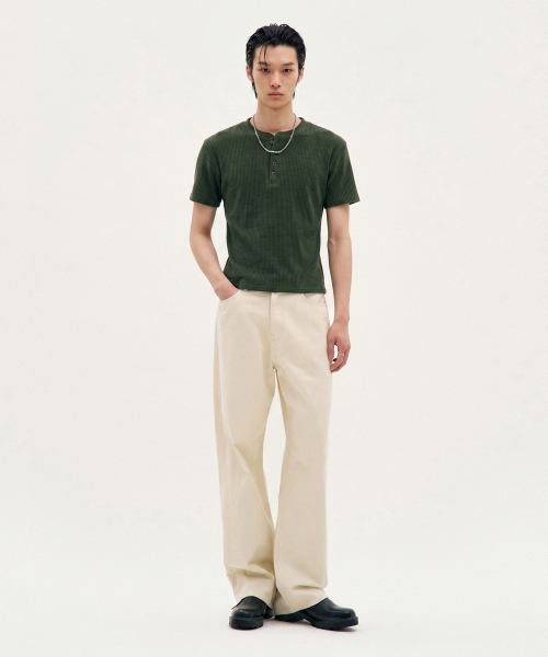 PROCESS(プロセス)の「Refined Henley Tee - Charcoal(Tシャツ/カットソー・メンズ・ダークグレー・FREE)」の2枚目の写真