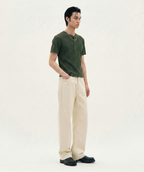 PROCESS(プロセス)の「Refined Henley Tee - Charcoal(Tシャツ/カットソー・メンズ・ダークグレー・FREE)」の3枚目の写真
