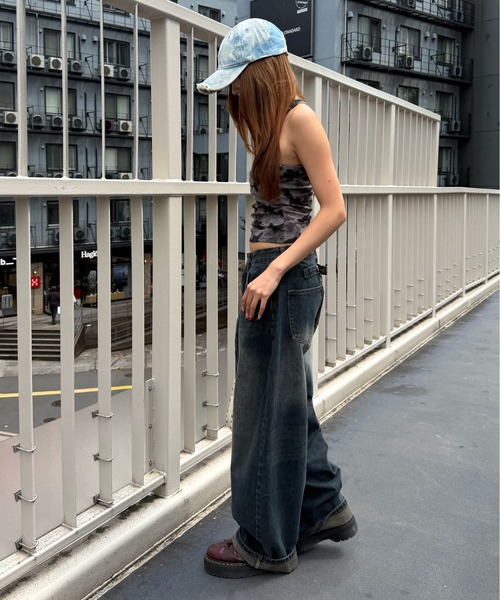 mindseeker girls（マインドシーカーガールズ）の「Waist Buckle Barrel Leg Denim / ウエストバックルバレルレッグデニム（デニムパンツ・レディース・ブラック/インディゴブルー・S/M）」の5枚目の写真