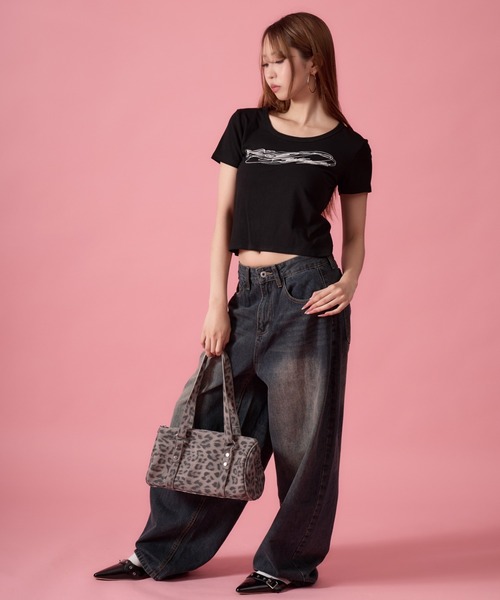 mindseeker girls（マインドシーカーガールズ）の「Waist Buckle Barrel Leg Denim / ウエストバックルバレルレッグデニム（デニムパンツ・レディース・ブラック/インディゴブルー・S/M）」の19枚目の写真