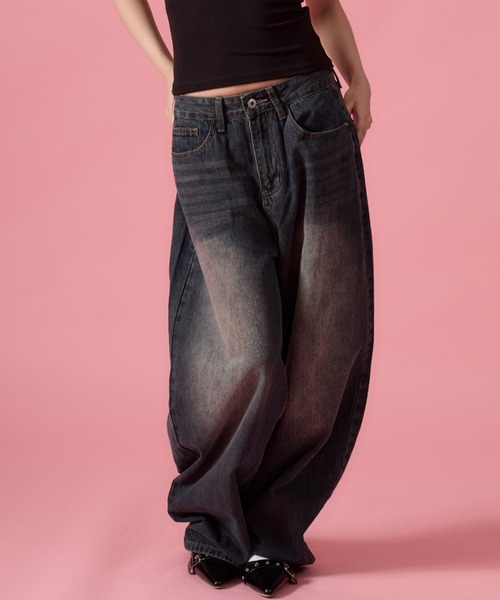 mindseeker girls（マインドシーカーガールズ）の「Waist Buckle Barrel Leg Denim / ウエストバックルバレルレッグデニム（デニムパンツ・レディース・ブラック/インディゴブルー・S/M）」の15枚目の写真