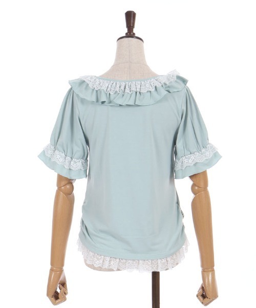 axes femme(アクシーズファム)の「フリルレースネックトップス(Tシャツ/カットソー・レディース・ミント/ブラック/ホワイト・FREE)」の17枚目の写真
