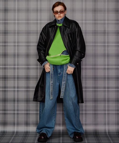 MAISON SPECIAL(メゾンスペシャル)の「【2026Autumn PRE-ORDER】Stand Collar Leather Long Coat/ステンカラーレザーロングコート(ステンカラーコート・レディース・ブラック/ブラウン・FREE)」の3枚目の写真