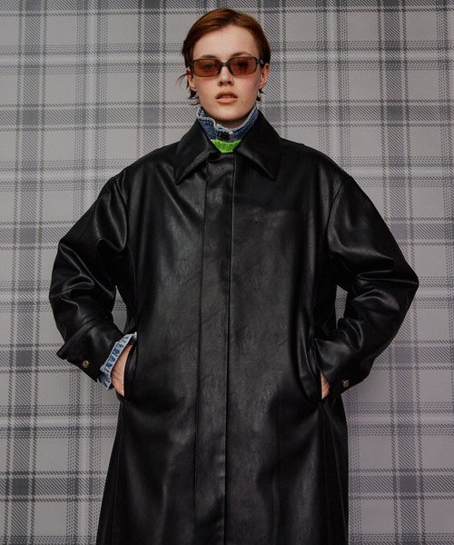 MAISON SPECIAL(メゾンスペシャル)の「【2026Autumn PRE-ORDER】Stand Collar Leather Long Coat/ステンカラーレザーロングコート(ステンカラーコート・レディース・ブラック/ブラウン・FREE)」の7枚目の写真