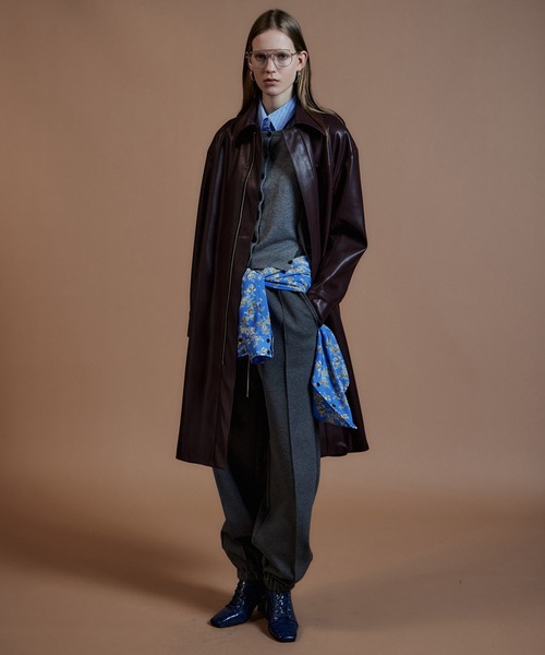 MAISON SPECIAL(メゾンスペシャル)の「【2026Autumn PRE-ORDER】Stand Collar Leather Long Coat/ステンカラーレザーロングコート(ステンカラーコート・レディース・ブラック/ブラウン・FREE)」の8枚目の写真