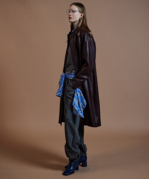 MAISON SPECIAL(メゾンスペシャル)の「【2026Autumn PRE-ORDER】Stand Collar Leather Long Coat/ステンカラーレザーロングコート(ステンカラーコート・レディース・ブラック/ブラウン・FREE)」の9枚目の写真