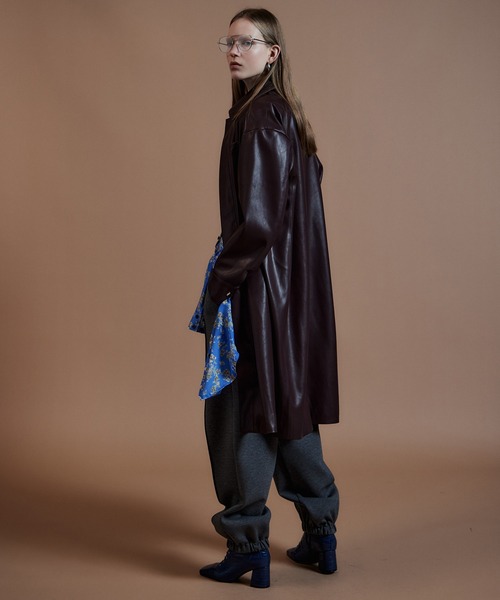 MAISON SPECIAL(メゾンスペシャル)の「【2026Autumn PRE-ORDER】Stand Collar Leather Long Coat/ステンカラーレザーロングコート(ステンカラーコート・レディース・ブラック/ブラウン・FREE)」の11枚目の写真