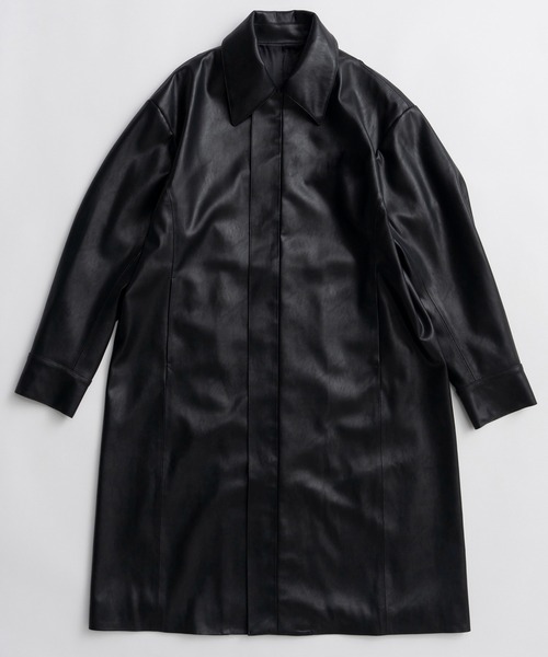 MAISON SPECIAL(メゾンスペシャル)の「【2026Autumn PRE-ORDER】Stand Collar Leather Long Coat/ステンカラーレザーロングコート(ステンカラーコート・レディース・ブラック/ブラウン・FREE)」の12枚目の写真
