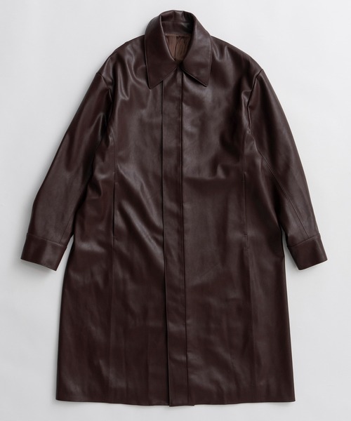 MAISON SPECIAL(メゾンスペシャル)の「【2026Autumn PRE-ORDER】Stand Collar Leather Long Coat/ステンカラーレザーロングコート(ステンカラーコート・レディース・ブラック/ブラウン・FREE)」の13枚目の写真