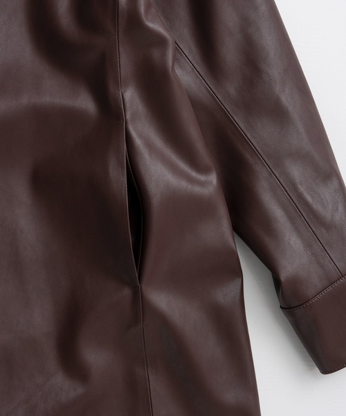 MAISON SPECIAL(メゾンスペシャル)の「【2026Autumn PRE-ORDER】Stand Collar Leather Long Coat/ステンカラーレザーロングコート(ステンカラーコート・レディース・ブラック/ブラウン・FREE)」の16枚目の写真