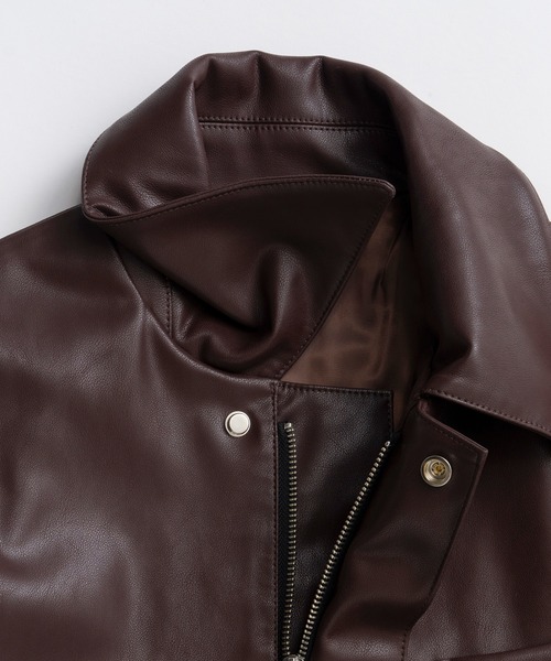 MAISON SPECIAL(メゾンスペシャル)の「【2026Autumn PRE-ORDER】Stand Collar Leather Long Coat/ステンカラーレザーロングコート(ステンカラーコート・レディース・ブラック/ブラウン・FREE)」の17枚目の写真