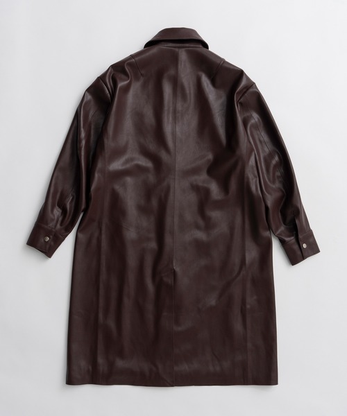 MAISON SPECIAL(メゾンスペシャル)の「【2026Autumn PRE-ORDER】Stand Collar Leather Long Coat/ステンカラーレザーロングコート(ステンカラーコート・レディース・ブラック/ブラウン・FREE)」の18枚目の写真